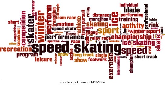 Speed skating word cloud concept. Vector illustration