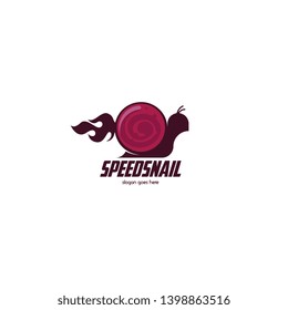 Speed snail logo template vector. Fast snail logo concept. Animal logo with speed