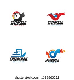 Speed snail logo template vector. Fast snail logo concept. Animal logo with speed