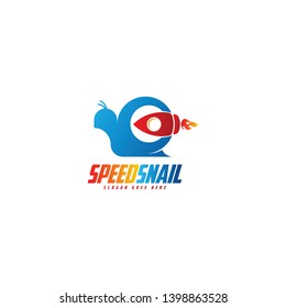 Speed snail logo template vector. Fast snail logo concept. Animal logo with speed