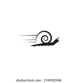 Speed snail logo template vector. Fast snail logo concept. Animal logo with speed
