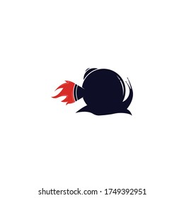 Speed snail logo template vector. Fast snail logo concept. Animal logo with speed
