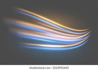 Speed ​​line special effect. The magic of moving fast laser beams of light.Vector illustration.On a dark background.