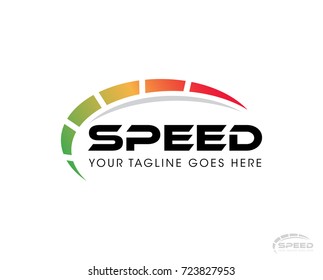 Speed Speedometer Logo Icon Vector Tample