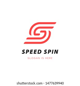 Speed Spin Letter S Logo Design Template Element