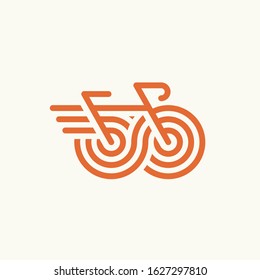 Speed sport bicycle linear vector icon design.