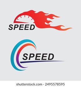 Speed and sport logo design, silhouette speedometer symbol icon vector,speed Auto car Logo Template vector illustration icon design