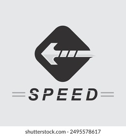 Geschwindigkeit und Sport-Logo-Design, Silhouette Tachometer Symbol Vektor, Geschwindigkeit Auto Auto Logo Vorlage Vektorgrafik Symbol Design