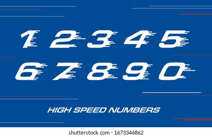 speed Sport numbers set logo design template. Vector sport style typeface for sportswear, sports club, app icon, corporate identity, labels or posters. eps 10 illustration art