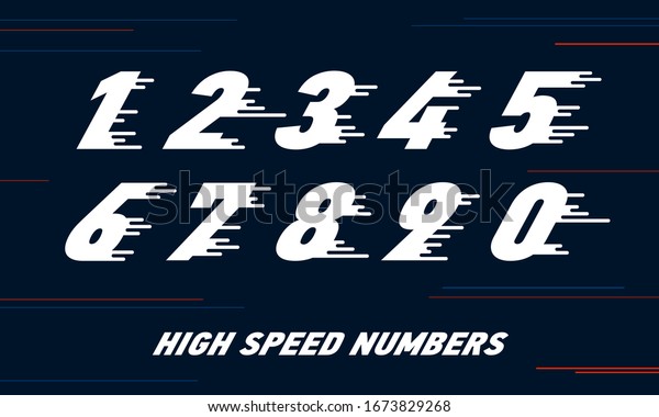 speed Sport numbers\
set logo design template. Vector sport style typeface for\
sportswear, sports club, app icon, corporate identity, labels or\
posters. eps 10 illustration\
art
