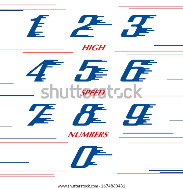 speed Sport numbers\
set logo design template. Vector sport style typeface for\
sportswear, sports club, app icon, corporate identity, labels or\
posters. eps 10 illustration\
art