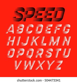 Speed Sport Style Font. Vector Illustration.