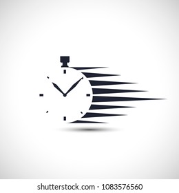 Speed stopwatch flat icon simple line watch logo vector illustration