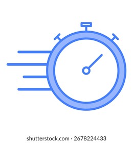 Símbolo de cronómetro de velocidad. Icono de movimiento rápido. Medición del tiempo de Vector. Gráfico de fecha límite rápida. EPS 10.