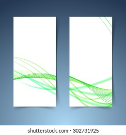 Speed stream line green banner set. Vector illustration