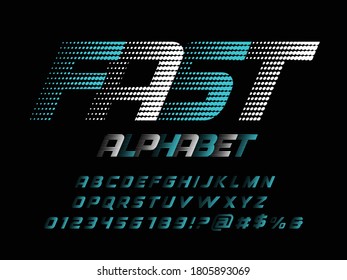 Speed style alphabet with numbers and symbol