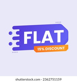 diseño de banner plano de estilo de velocidad hasta un 15% de descuento