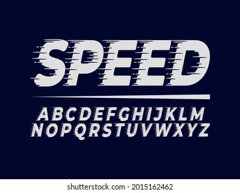 Speed Style Modern Font, Alphabet Letter. Sports Futuristic Sliced Alphabet Vector Illustration.