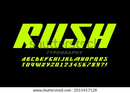 Speed style modern font design, alphabet letters and numbers vector illustration ストックフォト © 