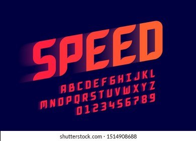 Speed Style Sport Font Alphabet Letters Stock Vector (Royalty Free ...