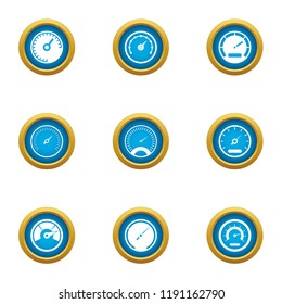 Speed superiority icons set. Flat set of 9 speed superiority vector icons for web isolated on white background