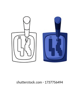 Icono de aislamiento del interruptor de velocidad en fondo blanco. Reparación automática, reparación, parte del coche. Vector.