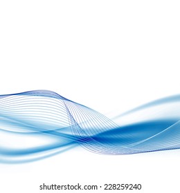 Speed swoosh wave abstract certificate - modern background blue border. Vector illustration