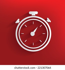 Speed symbol on red background,clean vector