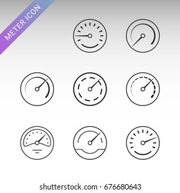 Speed symbol vector icon set