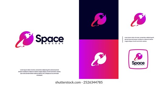 Logotipo de la tecnología de la velocidad, explorador espacial, inteligencia, Ilustración vectorial de diseño.