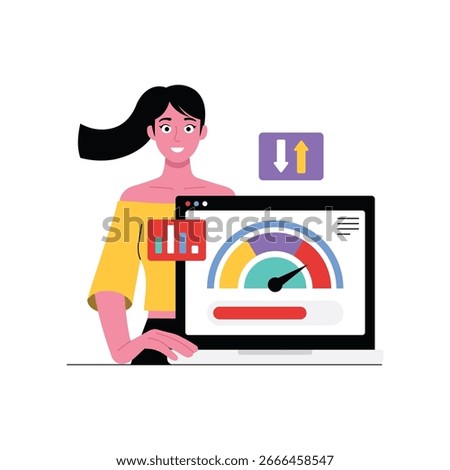 Speed Test Flat Illustration. EPS 10 file