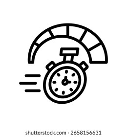 Speed Test Icon Line Vector Illustration