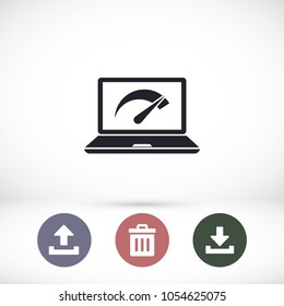 Speed test laptop  vector icon