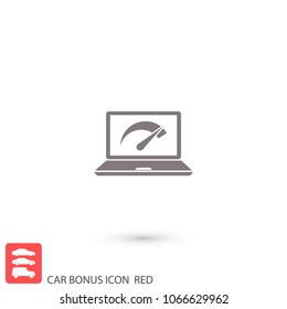 Speed test laptop  vector icon