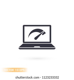 Speed test laptop  vector icon