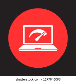 Speed test laptop  vector icon