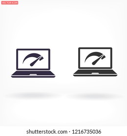 Speed test laptop  vector icon