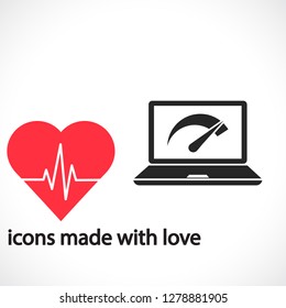 Speed test laptop  vector icon