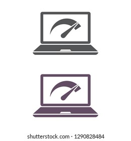Speed test laptop  vector icon