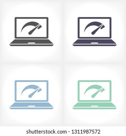 Speed test laptop  vector icon