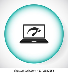 Speed test laptop  vector icon