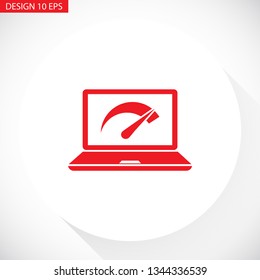 Speed test laptop  vector icon