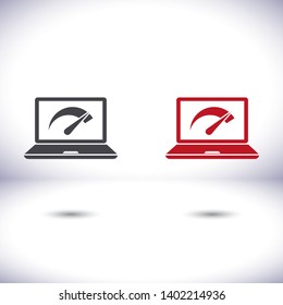 Speed test laptop  vector icon , lorem ipsum Flat design