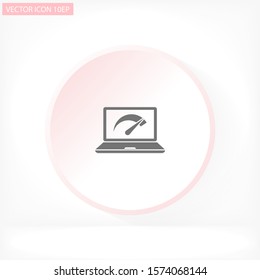 Speed test laptop  vector icon , lorem ipsum Flat design