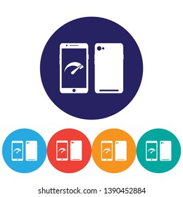 Speed test phone  icon , lorem ipsum Flat design