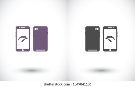 Speed test phone icon , lorem ipsum Flat design