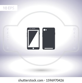 Speed test phone  icon , lorem ipsum Flat design