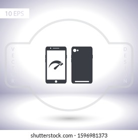 Speed test phone  icon , lorem ipsum Flat design