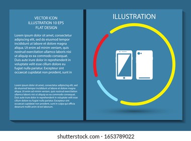 Speed test phone icon , lorem ipsum Flat design