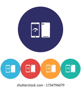 Speed test phone icon , lorem ipsum Flat design